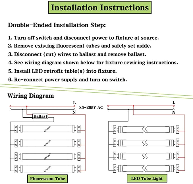 Parmida Led T8 Wiring Diagram T8 4ft Led Tube Light 6000k Cool White 28w 2800lm Clear Cover 4 Foot 48 T12 Led Bulbs Replacement for Garage Warehouse Shops Fluorescent Fixture Parmida Led T8 Wiring Diagram T8 4ft Led Tube Light 6000k Cool White 28w 2800lm Clear Cover 4 Foot 48 T12 Led Bulbs Replacement for Garage Warehouse Shops Fluorescent Fixture