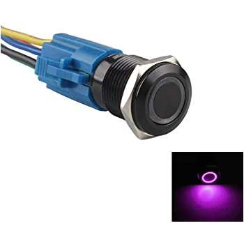 12v Home Lighting Wiring Diagram Esupport 16mm 12v 3a Car Purple Led Light Angel Eye Metal Push button toggle Switch socket Plug Latching Black Shell