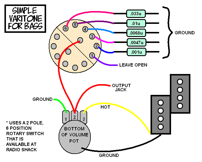 2 Pole 3 Position Rotary Switch Wiring Diagram A Simple Varitone Circuit for Your Bass Guitar Diy 2 Pole 3 Position Rotary Switch Wiring Diagram A Simple Varitone Circuit for Your Bass Guitar Diy