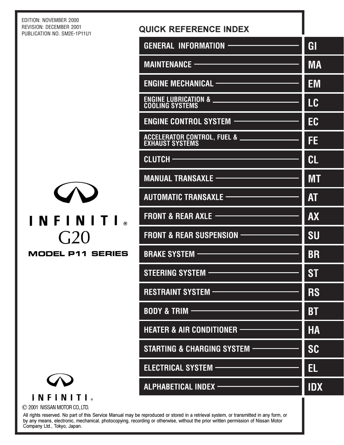 2000 Infiniti G20 Radio Wiring Diagram 2002 Infiniti G20 Service Repair Manual by 1632721 issuu