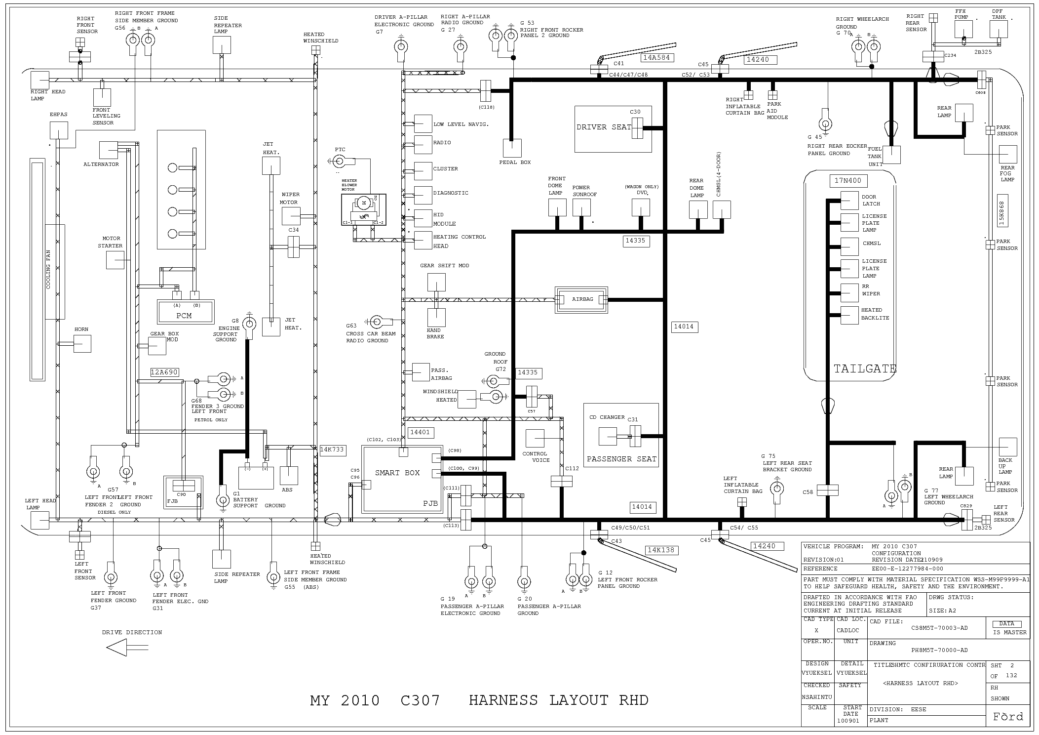 2006 ford Focus Stereo Wiring Diagram ford Focus Mk2 2 5 Ph8m5t Full Wiring Diagram Service Manual