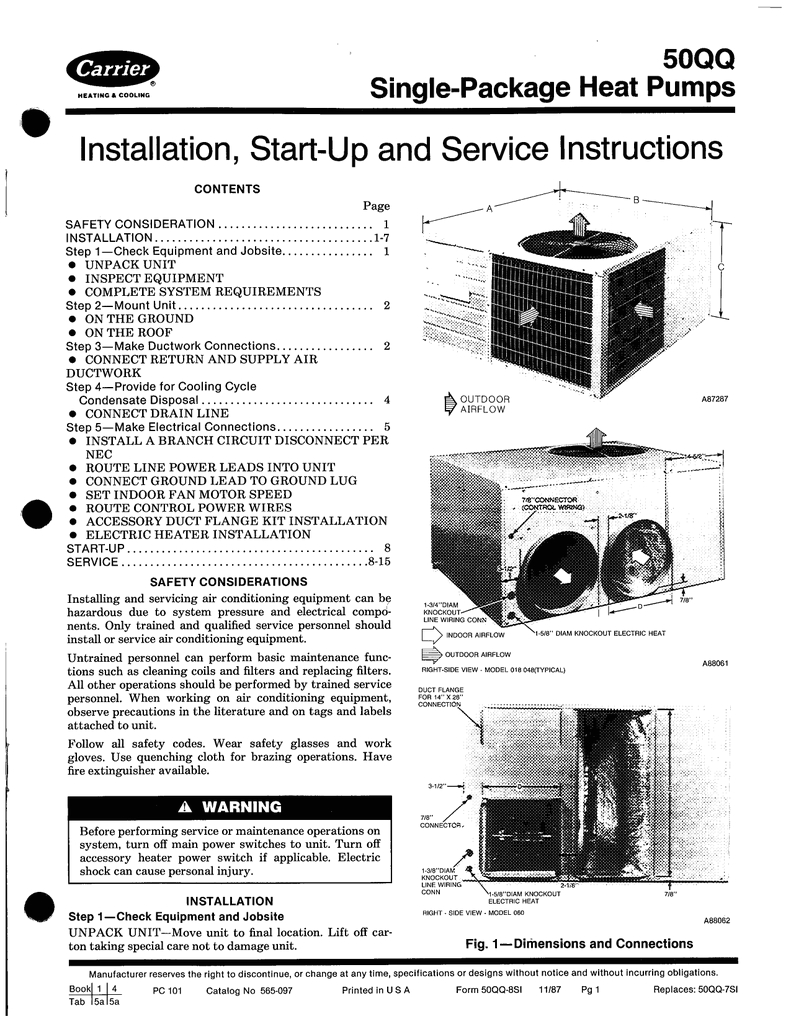 3 Wire Fan Delay Klixon Wiring Diagram Carrier 50qq Heat Pump User Manual Manualzz