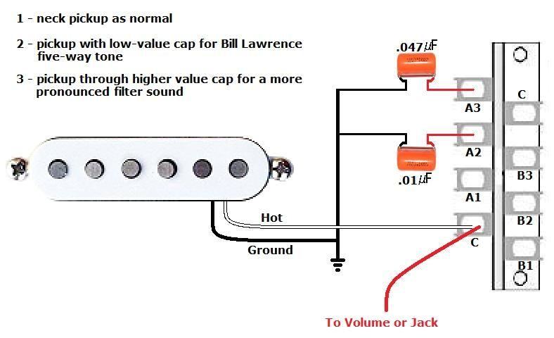 3 Wire Humbucker Wiring Diagram Capacitors as High Pass Filter Wiring with Images Guitar