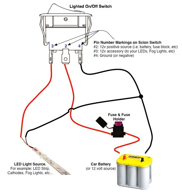 4 Pin Illuminated Rocker Switch Wiring Diagram On Off Switch Led Rocker Switch Wiring Diagrams with