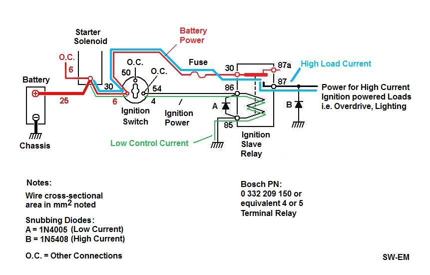 5 Terminal Relay Wiring Diagram Sw Em Ignition Slave Relay