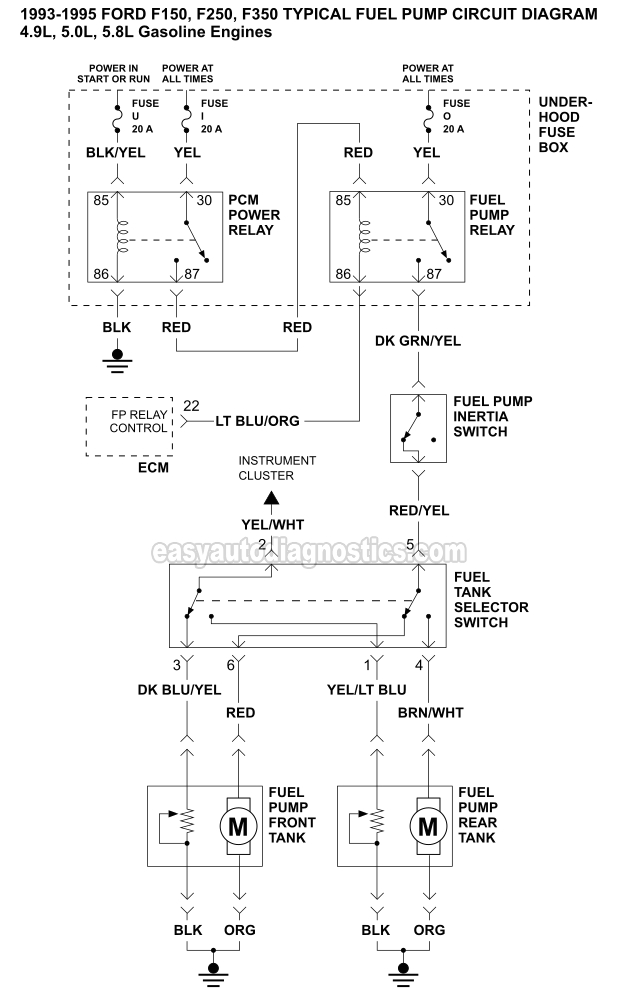 6.0 Powerstroke Fuel Pump Wiring Diagram Fuel Pump Wiring Diagram 1993 1995 F150 F250 F350