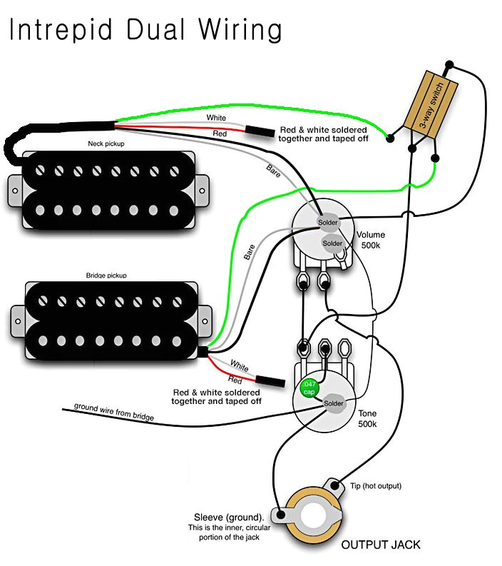 Acoustic Guitar Pickup Wiring Diagram B Guitar Two Pickup Wiring Diagram Wiring Diagram with