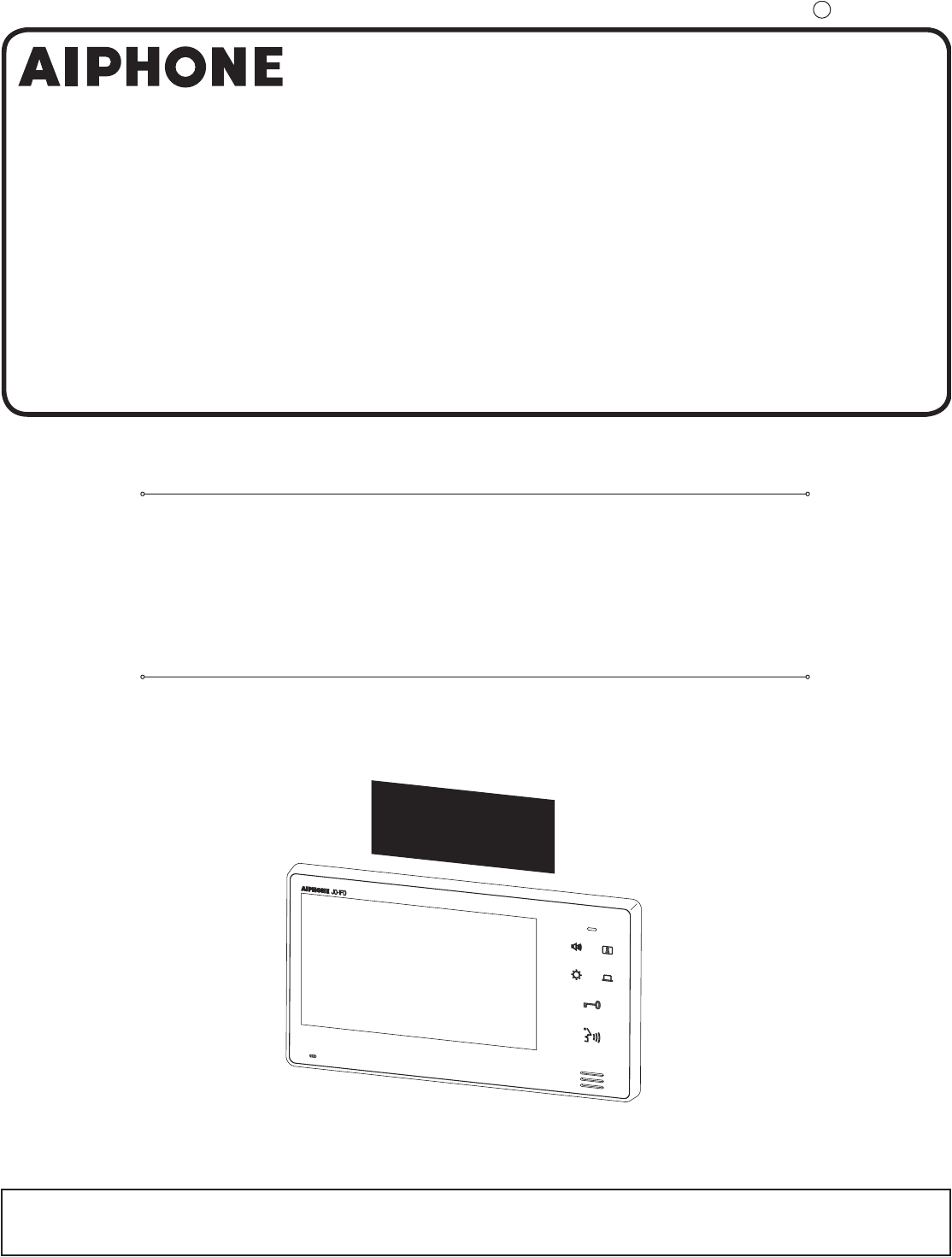 AiPhone Jo 1fd Wiring Diagram AiPhone Jo 1fd Indb 1fd Instructions Manual Install Op