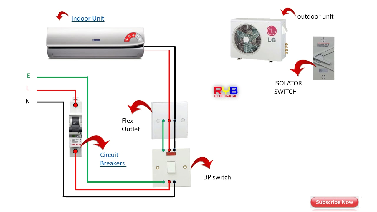 Aircon Mini Split Wiring Diagram Single Phase Split Ac Indoor Outdoor Wiring Diagram Ryb Electrical