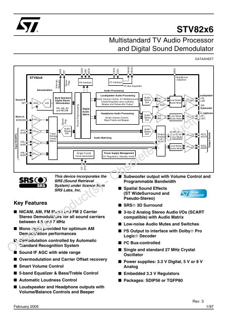 Audison Bit Ten Wiring Diagram Multistandard Tv Audio Processor and Digital sound Demodulator Audison Bit Ten Wiring Diagram Multistandard Tv Audio Processor and Digital sound Demodulator