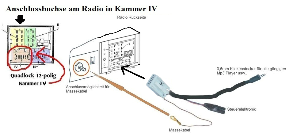 Aux Input Jack Wiring Diagram Matd S Homepage Diy Install Aux In Cable for Volkswagen