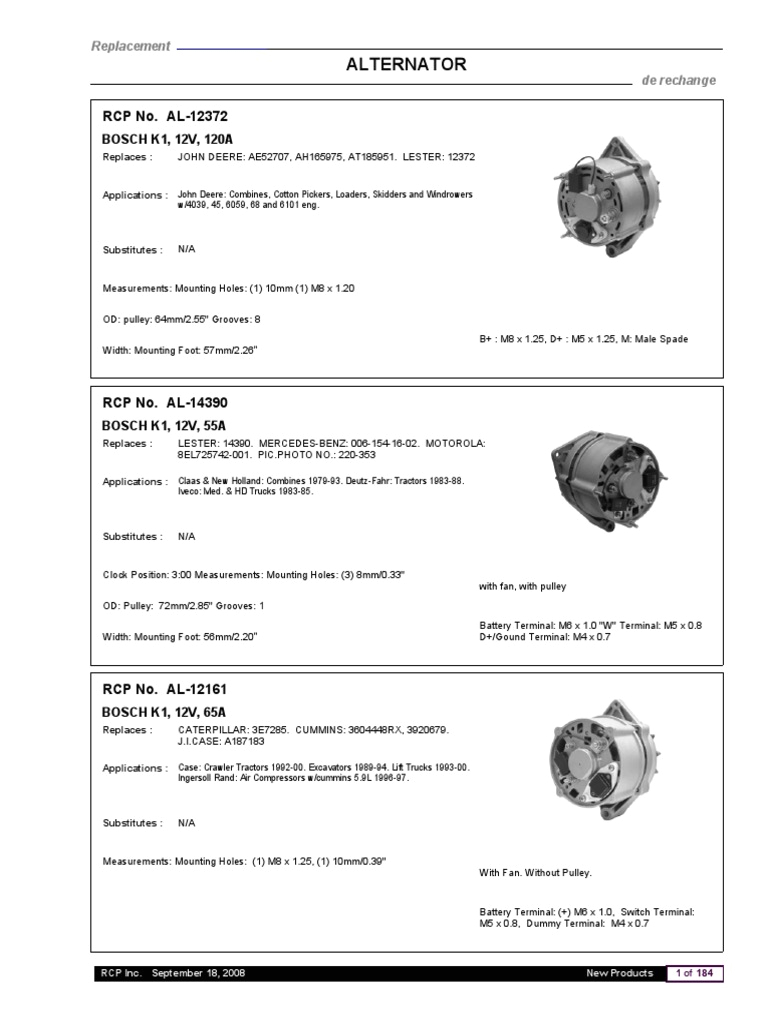 Bosch K1 Alternator Wiring Diagram Alternator Units Pontiac Buick