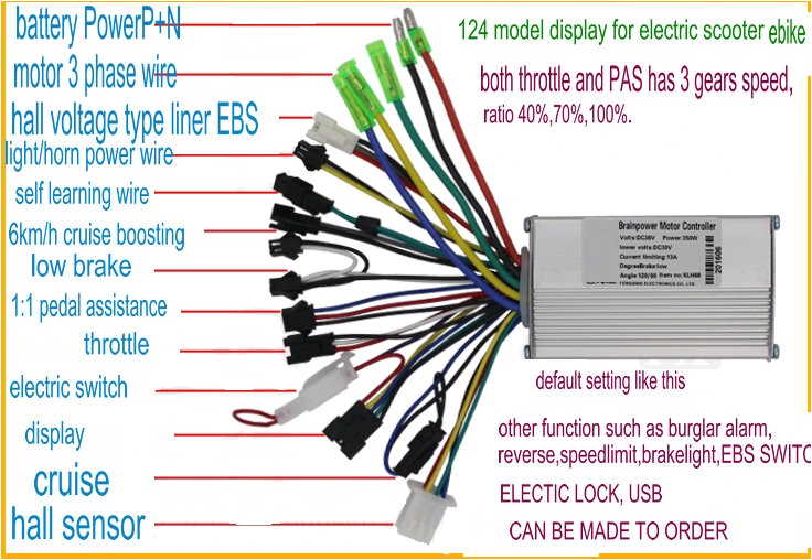 Brain Power Motor Controller Wiring Diagram A 24v36v48v Lcd Display 124dx with Throttle Bldc Motor Brain Power Motor Controller Wiring Diagram A 24v36v48v Lcd Display 124dx with Throttle Bldc Motor