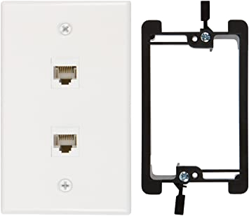 Cat5 Wall Plate Wiring Diagram Buyer S Point 2 Port Cat6 Wall Plate Female Female White with Single Gang Low Voltage Mounting Bracket Device 2 Port Cat5 Wall Plate Wiring Diagram Buyer S Point 2 Port Cat6 Wall Plate Female Female White with Single Gang Low Voltage Mounting Bracket Device 2 Port