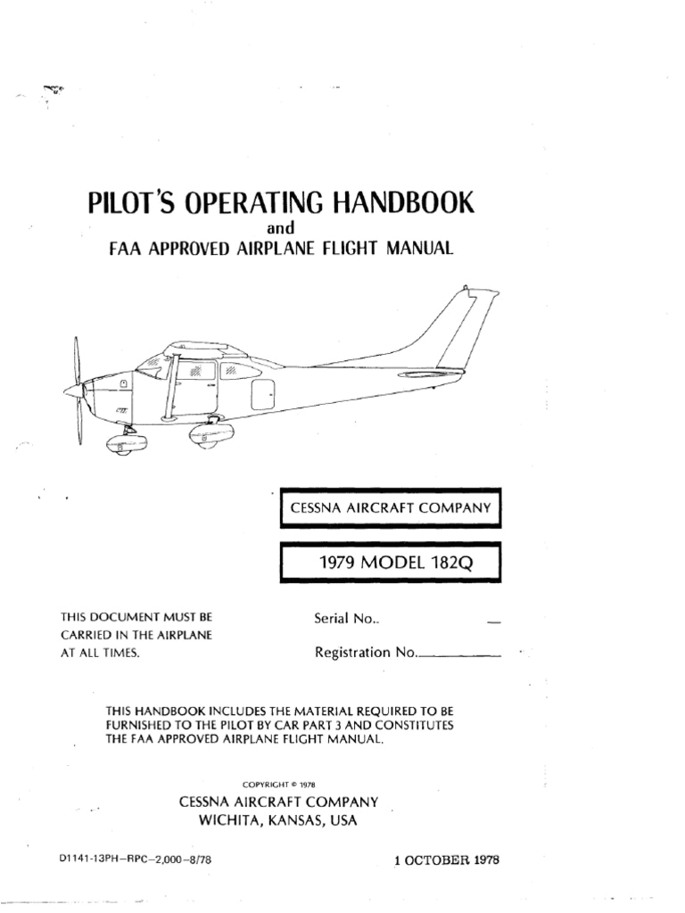 Cessna 182 Wiring Diagram Manual Cessna Model 182q Skylane Pilot S Operating Handbook and Cessna 182 Wiring Diagram Manual Cessna Model 182q Skylane Pilot S Operating Handbook and