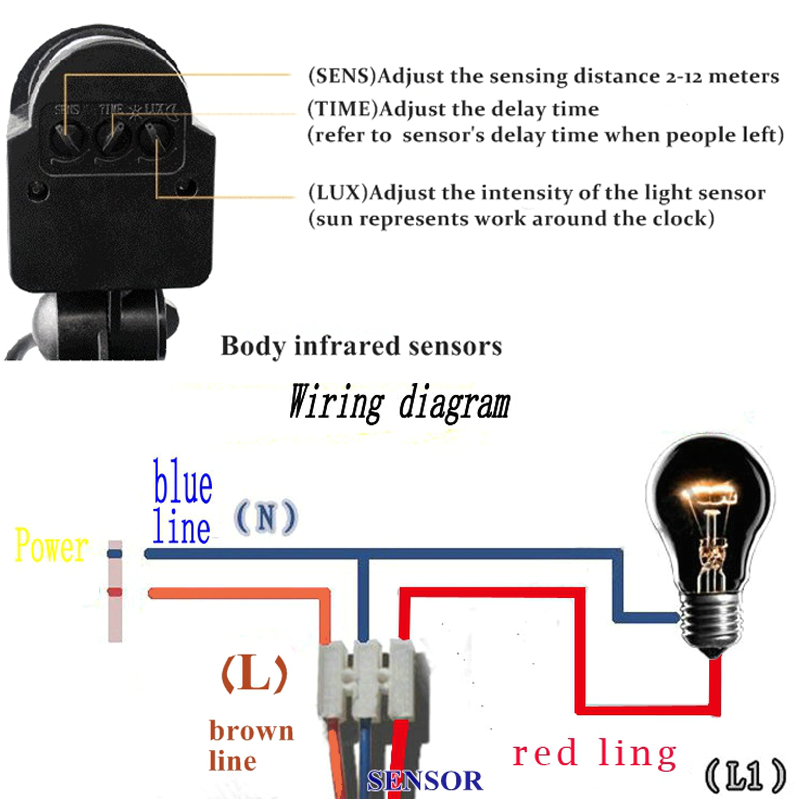 Day Night Sensor Wiring Diagram Acehe Outdoor Motion Sensor Switch 220v 12v Wall Light Lamp Day Night Sensor Wiring Diagram Acehe Outdoor Motion Sensor Switch 220v 12v Wall Light Lamp