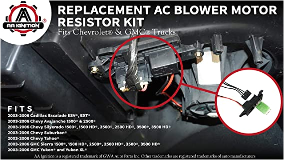 Dorman 973 405 Wiring Diagram Ac Blower Motor Resistor Kit with Harness Replaces 89019088 973 405 15 81086 22807123 Fits Chevy Silverado Tahoe Suburban Avalanche Gmc