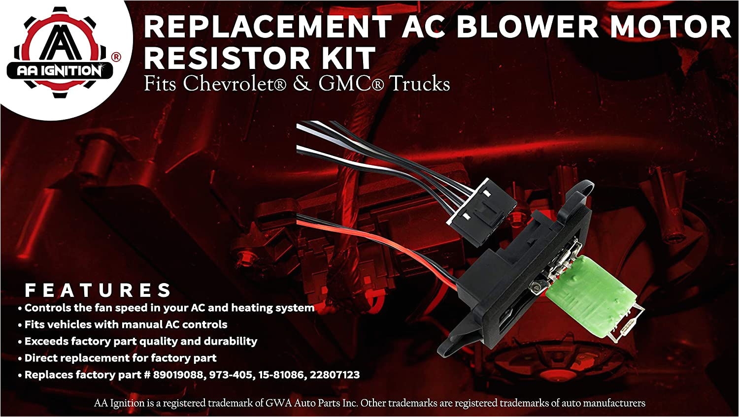 Dorman 973 405 Wiring Diagram Ac Blower Motor Resistor Kit with Harness Replaces 89019088 973 405 15 81086 22807123 Fits Chevy Silverado Tahoe Suburban Avalanche Gmc