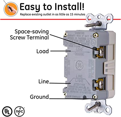 Eaton Gfci Outlet Wiring Diagram Ge Almond Tamper Resistant Gfci Receptacle Outlet 15 Amp 120 Volt Wall Led Indicator Light Ul Certified Nec Compliant Self Test for Optimum Eaton Gfci Outlet Wiring Diagram Ge Almond Tamper Resistant Gfci Receptacle Outlet 15 Amp 120 Volt Wall Led Indicator Light Ul Certified Nec Compliant Self Test for Optimum
