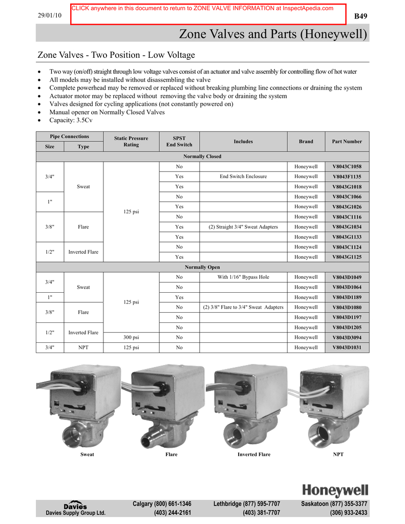 Erie Zone Valve Wiring Diagram Honeywell Zone Valves Valve Parts Catalog Manualzz Erie Zone Valve Wiring Diagram Honeywell Zone Valves Valve Parts Catalog Manualzz