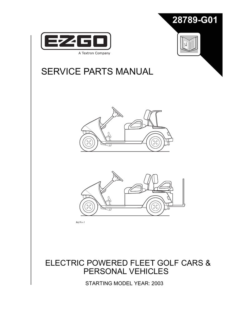 Ez Go Textron Battery Charger Wiring Diagram Service Parts Manual 28789 G01 Manualzz