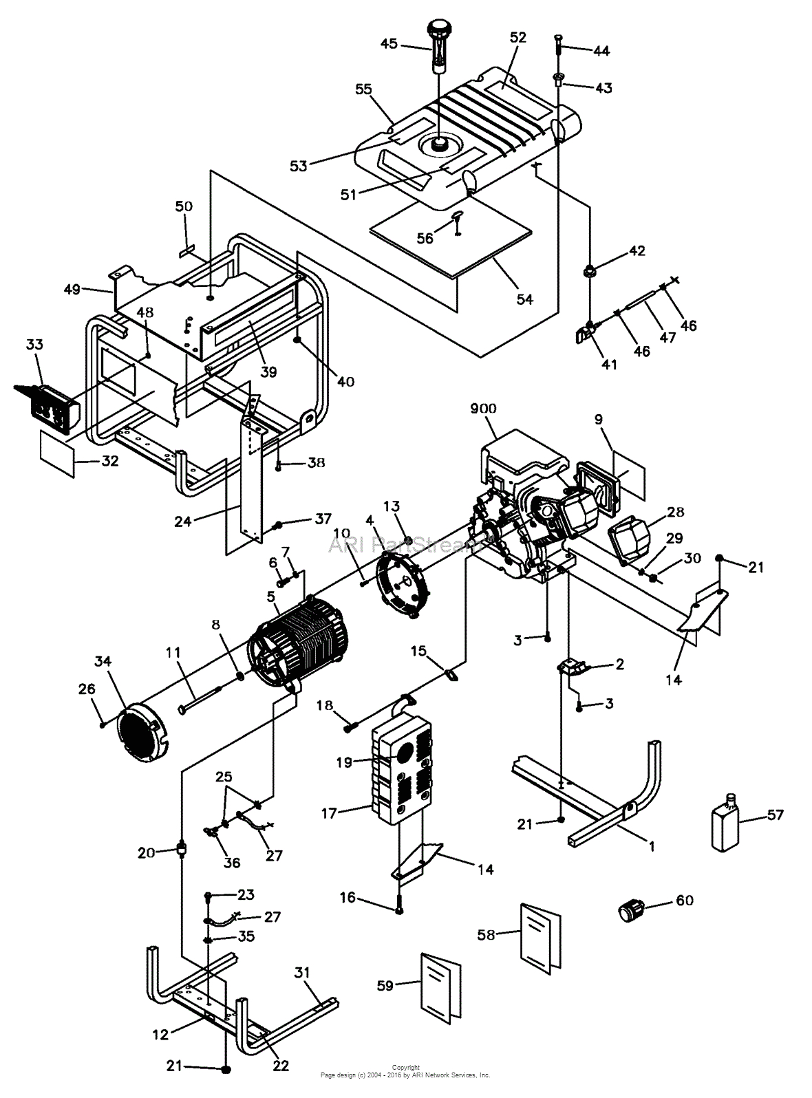 Generac Portable Generator Wiring Diagram Briggs and Stratton Power Products 1654 1 5 500 Watt Parts