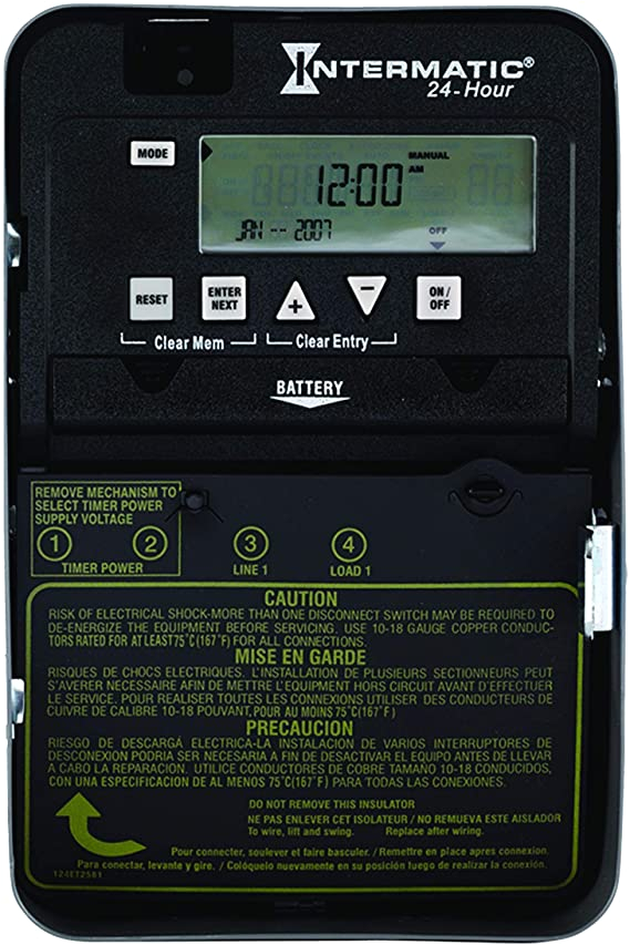 Intermatic Digital Timer Wiring Diagram Intermatic Et1105c Time Switch 1 Circuit 30 Amp Rating Gray