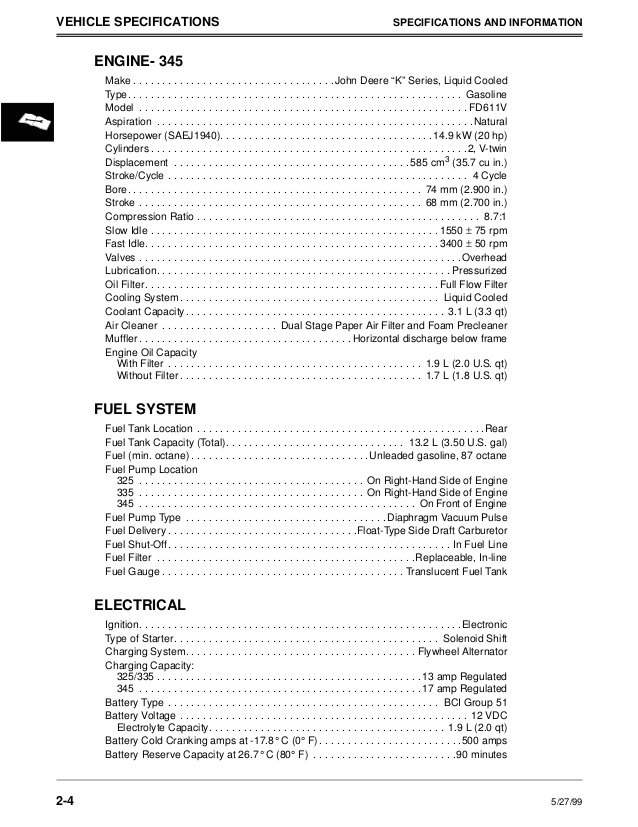 John Deere 345 Wiring Diagram John Deere 345 Lawn Garden Tractor Service Repair Manual