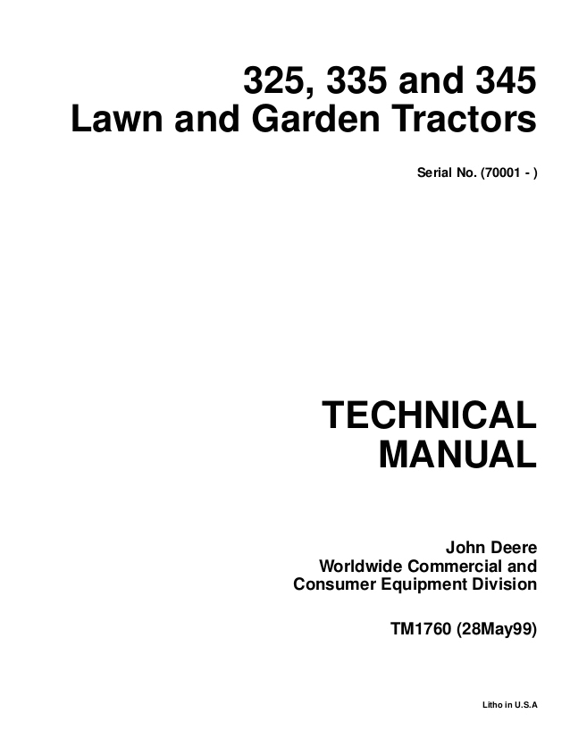 John Deere 345 Wiring Diagram John Deere 345 Lawn Garden Tractor Service Repair Manual