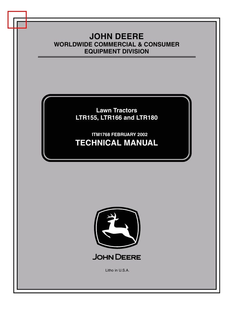 John Deere Lt166 Wiring Diagram John Deere Ltr155 Ltr166 Ltr 180 Lawn Tractor Service Manual