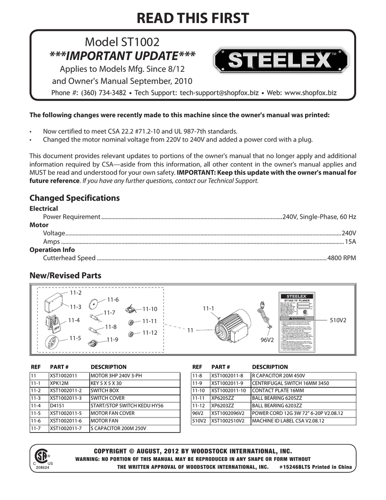 Kedu Hy56 Switch Wiring Diagram Read This First Woodstock International Manualzz