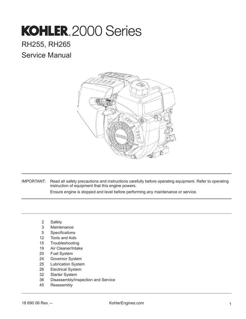 Kohler Ch440 Electric Start Wiring Diagram Rh255 Rh265 Service Manual Manualzz Kohler Ch440 Electric Start Wiring Diagram Rh255 Rh265 Service Manual Manualzz