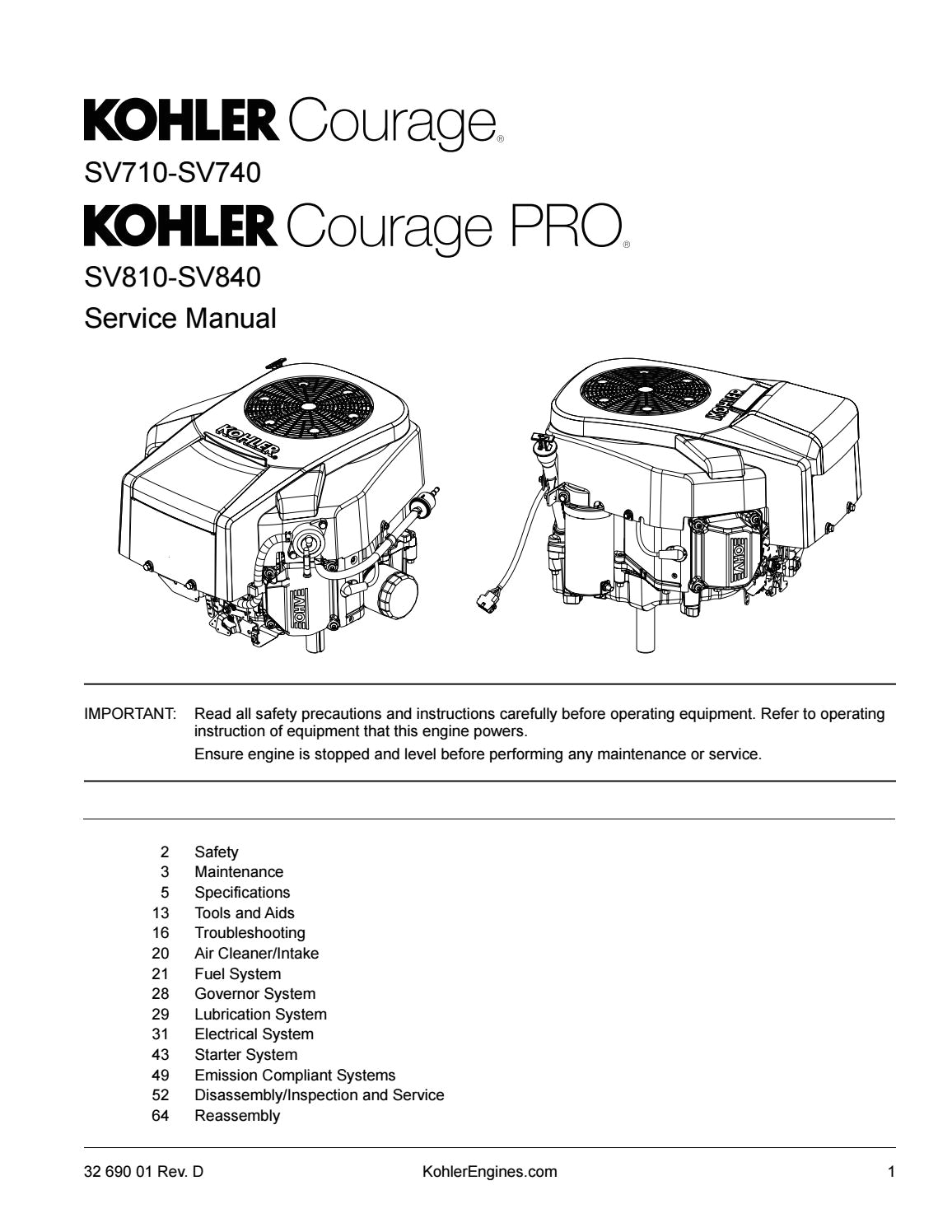Kohler Command Pro 27 Wiring Diagram Kohler Courage Sv740 Service Repair Manual by F3uf579 issuu