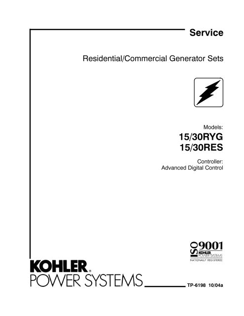 Kohler Transfer Switch Wiring Diagram 15 30ryg 15 30res Service Kohler Power