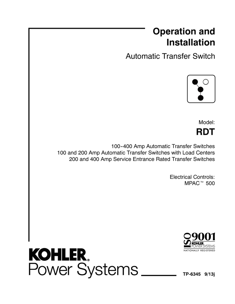 Kohler Transfer Switch Wiring Diagram Rdt Cfnc 0100a Owner S Manual Manualzz Kohler Transfer Switch Wiring Diagram Rdt Cfnc 0100a Owner S Manual Manualzz