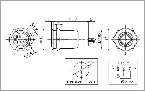 Led Push button Wiring Diagram Rugged Metal Pushbutton with Blue Led Ring 16mm Blue Momentary wholesale Led Push button Wiring Diagram Rugged Metal Pushbutton with Blue Led Ring 16mm Blue Momentary wholesale