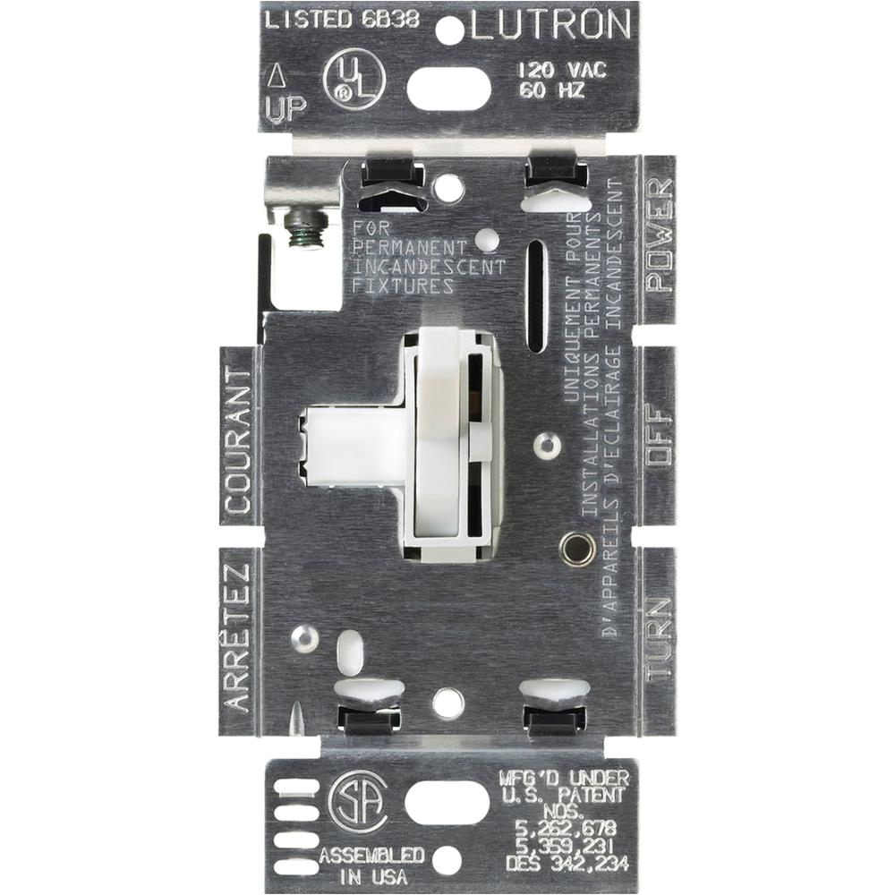 Lutron Tgcl 153ph Wh Wiring Diagram Lutron toggler 1000 Watt Single Pole Dimmer White Tg 10pr