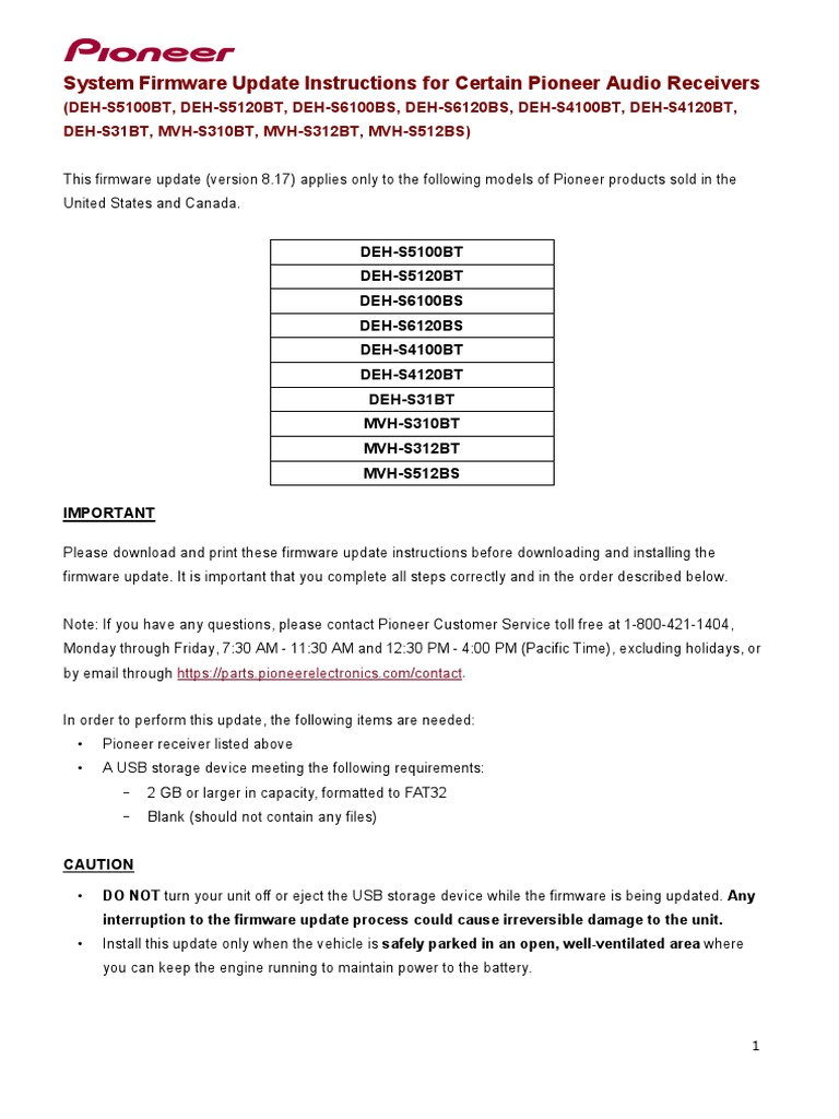 Pioneer Deh S6100bs Wiring Diagram Firmware Update Instructions 2019 Deh Mvh Fw Ver 8 17 Pioneer Deh S6100bs Wiring Diagram Firmware Update Instructions 2019 Deh Mvh Fw Ver 8 17