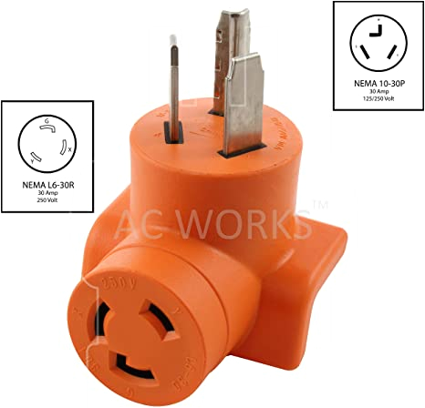 Roper Dryer Plug Wiring Diagram Ac Works 30 Amp 3 Prong Dryer Wall Outlet Adapter to L6 30 30a 250v Locking