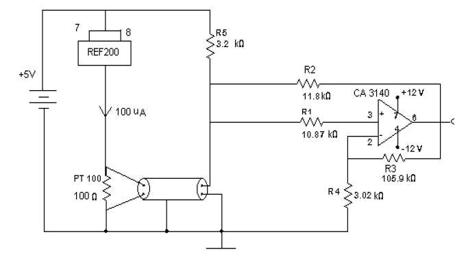 Pt100 Temperature Sensor Wiring Diagram Signal Conditioning Circuit for Pt100 Temperature Sensor Pt100 Temperature Sensor Wiring Diagram Signal Conditioning Circuit for Pt100 Temperature Sensor