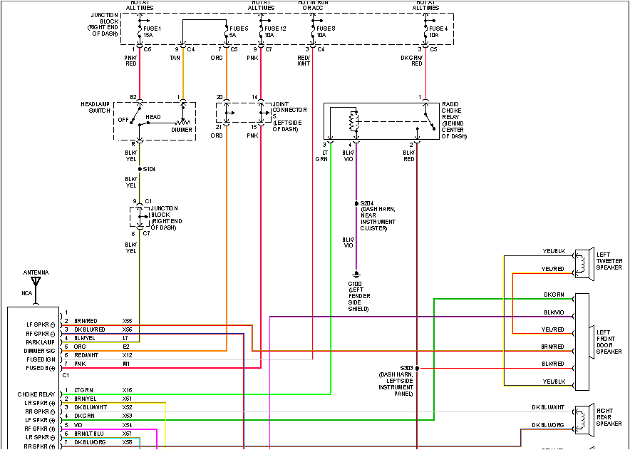 1998 Dodge Ram Stereo Wiring Diagram I Need to Know the Wiring On the Front Speakers for A 1998
