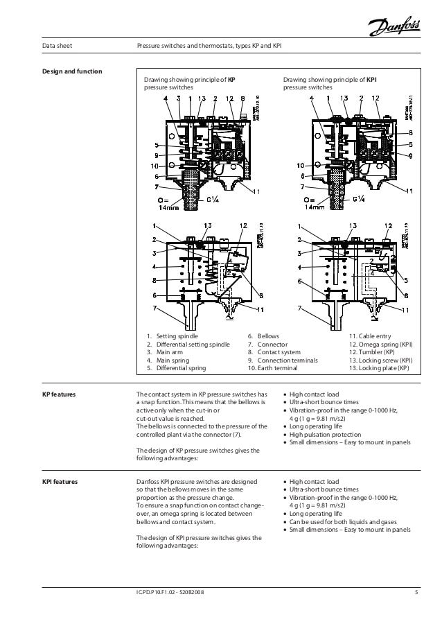 Danfoss Oil Pressure Switch Wiring Diagram คู่มือการใช้งาน Danfoss รุ่น Kpi Danfoss Oil Pressure Switch Wiring Diagram คู่มือการใช้งาน Danfoss รุ่น Kpi