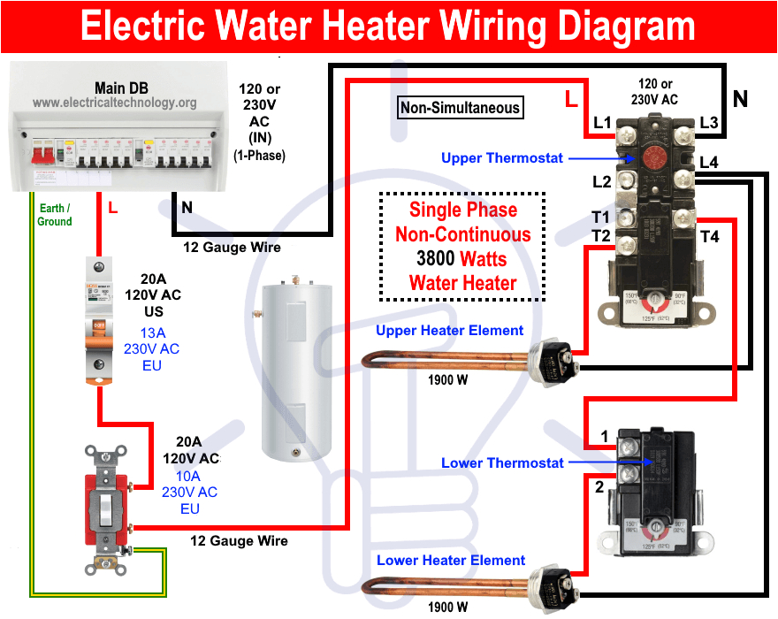 Hot Water Tank thermostat Wiring Diagram How to Wire 120v Water Heater thermostat Non Simultaneous Hot Water Tank thermostat Wiring Diagram How to Wire 120v Water Heater thermostat Non Simultaneous