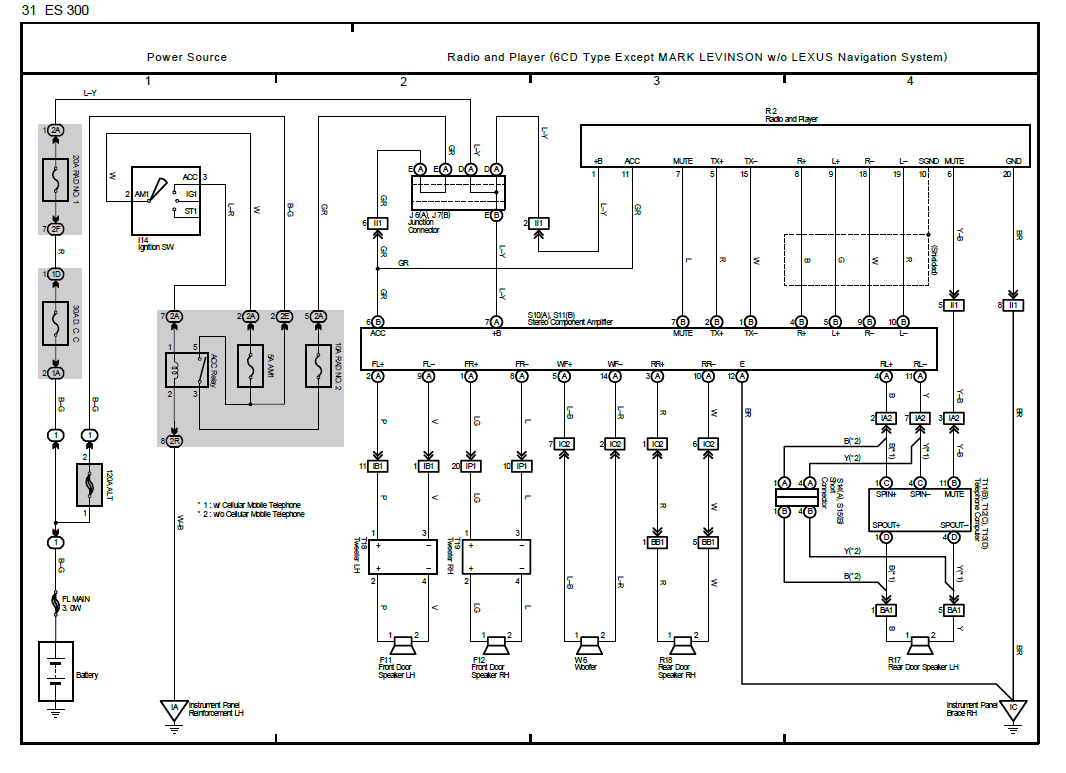 1997 Lexus Es300 Wiring Diagram 97 Lexus Es300 Radio Wiring Diagram Wiring Diagram