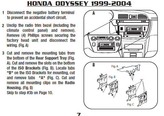 2001 Honda Odyssey Radio Wiring Diagram 2001 Honda Odysseyinstallation Instructions