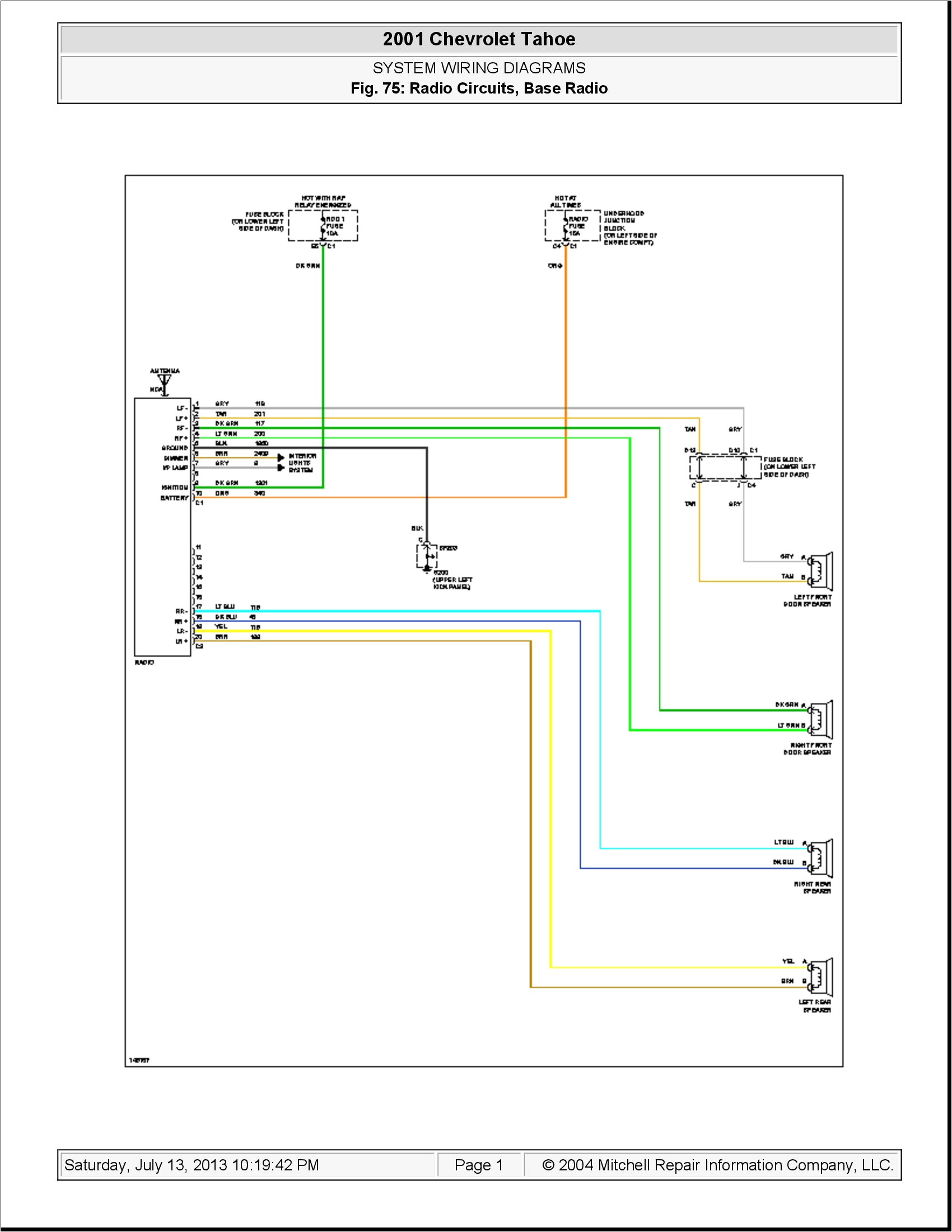 2004 Chevy Tahoe Stereo Wiring Diagram 2004 Chevy Truck Radio Wiring Diagram Wiring Diagram and