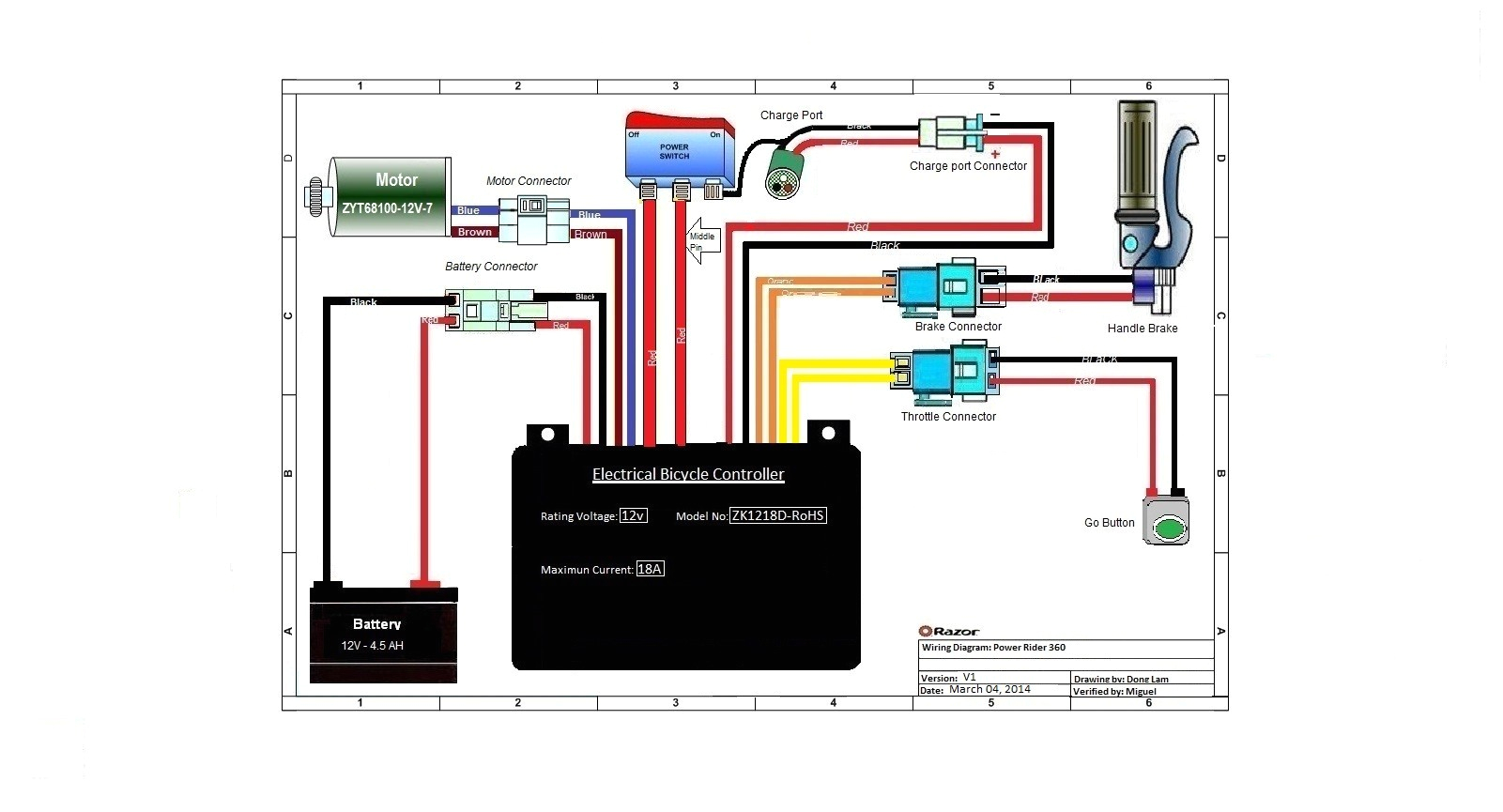 24 Volt Electric Scooter Wiring Diagram Wiring Diagram for Razor E100 Electric Scooter Wiring