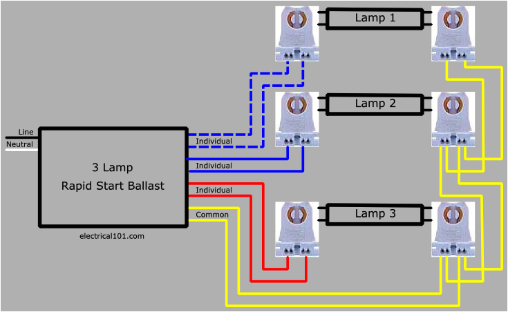 3 Bulb Lamp Wiring Diagram Seriesl Ballast Lampholder Wiring 3 Lamps Electrical 101