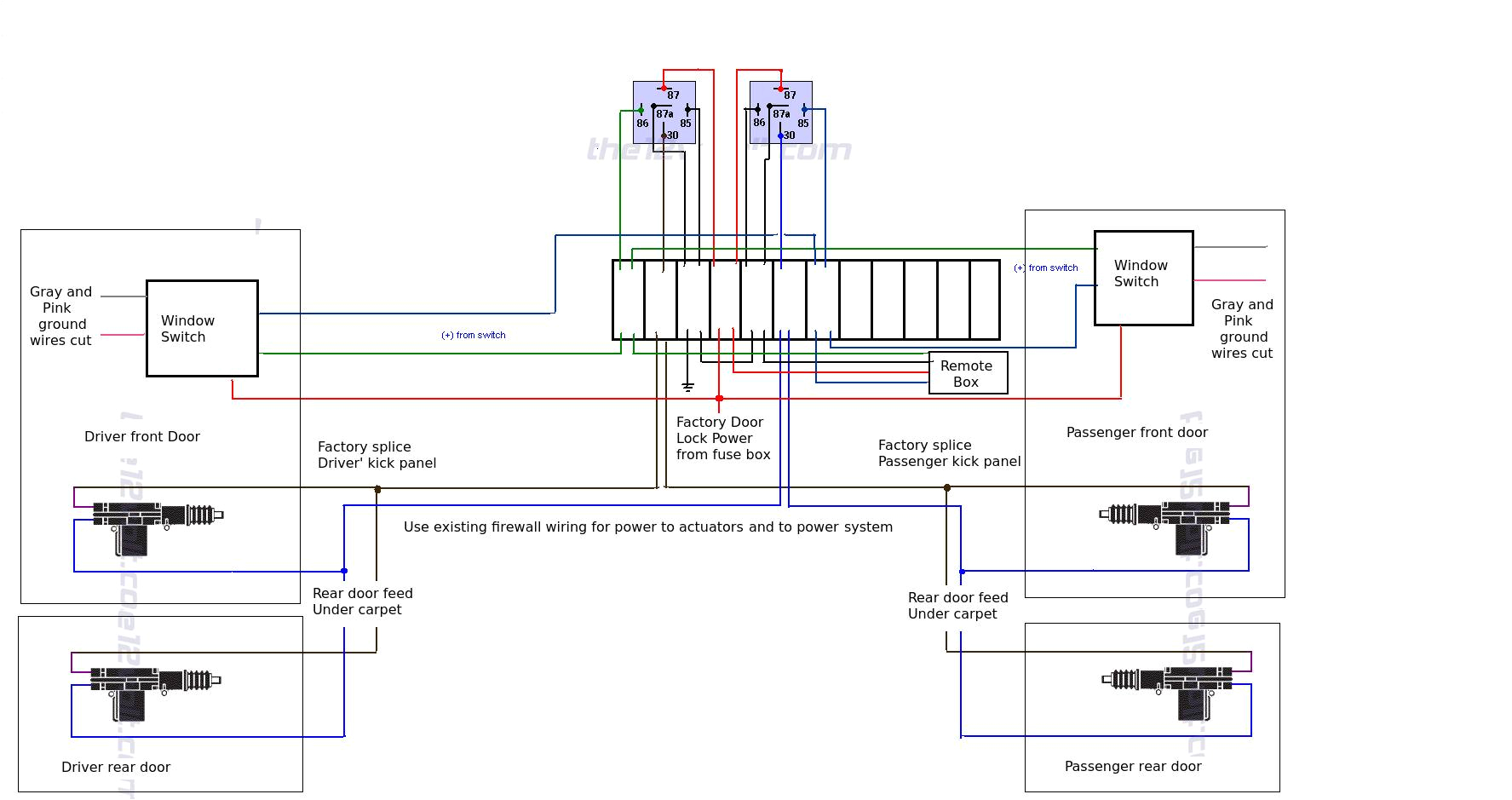 5 Wire Door Lock Diagram Central Locking 5 Wire Door Lock Actuator Wiring Diagram