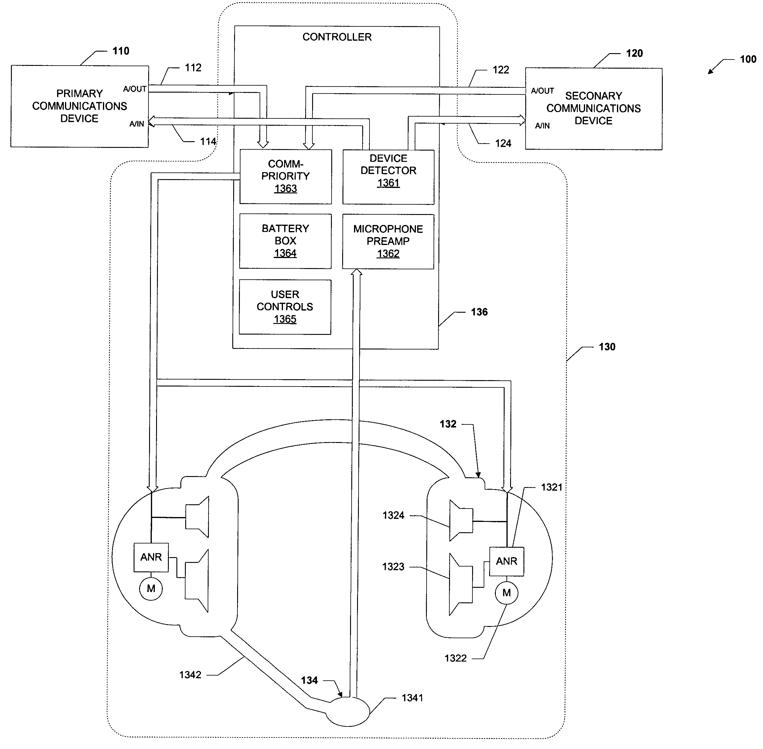 Cell Phone Headset Wiring Diagram Patent Us7215766 Headset with Auxiliary Input Jacks